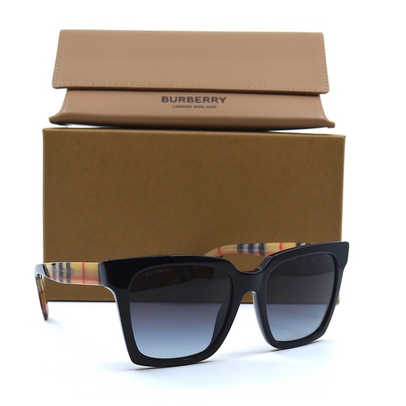 NEW BURBERRY BE4335 MAPLE 39298G BLACK GREY GRADIENT AUTHENTIC SUNGLASSES - Picture 8 of 13